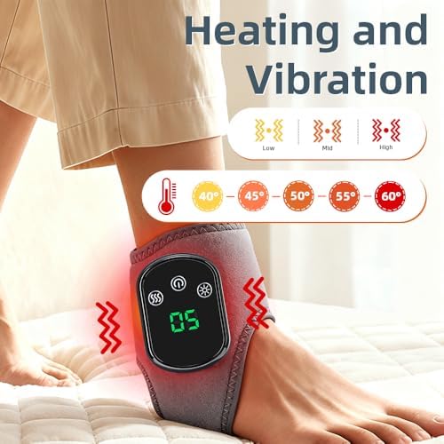 IFTHFOUR 2Pcs Foot and Ankle Massager with Heat, Portable Heated Wrap, 3 Vibration Modes and 5 Heat Settings, USB Charging, Ideal for Home and Travel