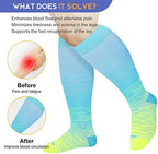 LEVSOX Plus Size Compression Socks for Women Men Wide Calf Extra Large 15-20 mmHg Knee High Sock for Nurses Pregnant Travel