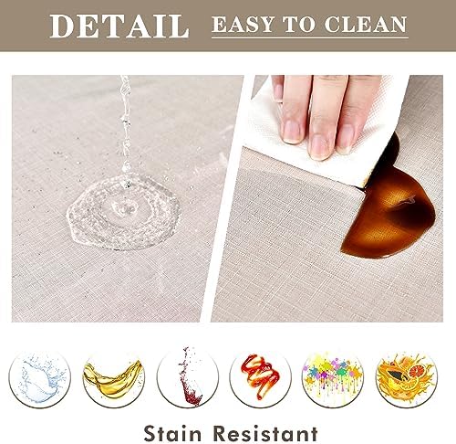 Nasitos 2 Pack Clear Plastic Table Cover Protector 54x108 Inch-Vinyl Table Cloth Rectangle 100% Waterproof Tablecloth Oil-Proof PVC Table Covers,Wipeable Tablecloth for Dining