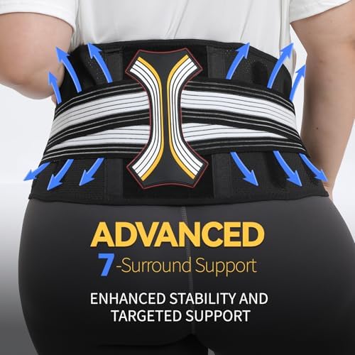 Back Brace for Lower Back Pain, Decompression Lumbar Support Belt with 3D Lumbar Pad for Men/Women Pain Relief from Sciatica, Herniated Disc, Scoliosis, M (Waist: 33"- 38")
