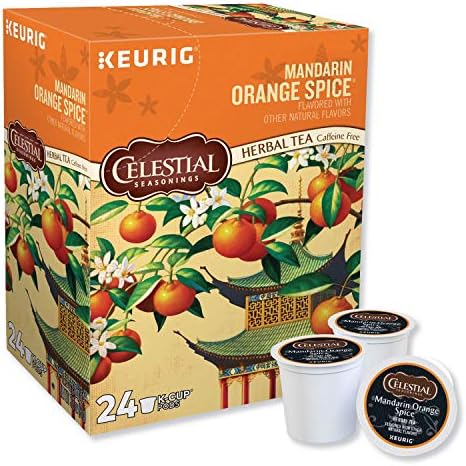 Celestial Seasonings Mandarin Orange Spice Herbal Tea, K-Cup Portion Pack for Keurig K-Cup Brewers, 24-Count