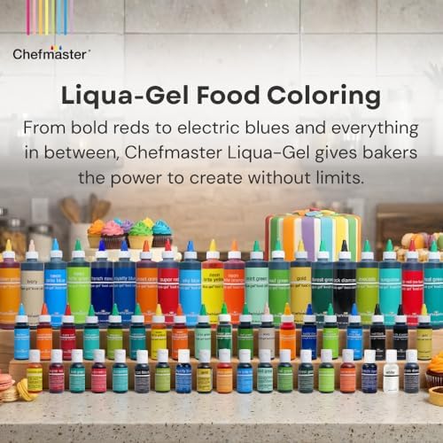 Chefmaster Golden Yellow Liqua -Gel Food Coloring | Vibrant Color | Professional-Grade Dye for Icing, Frosting, Fondant | Fade-Resistant | 10.5 oz