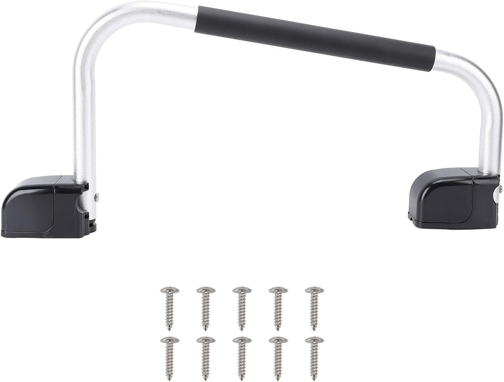 RV Grab Handle, Locking Folding Handle Entry Door Grab Bar, RVs Trailers Wall Mount Handrail Assist, Portable Safety Grip for RV Mobility Accessories