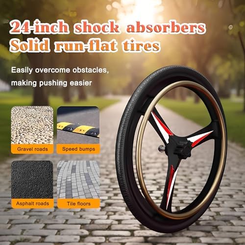 Lightweight Foldable Self Propelled Wheelchair - Portable Manual Wheelchair with Quick Release Wheels, Aluminum Frame, Comfortable Seat for Seniors, Indoor Outdoor Mobility Aid