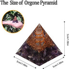 TESTRYE Orgone Pyramid,Amethyst Orgonite Pyramid for Protection,Healing Crystal Gemstone Pyramid