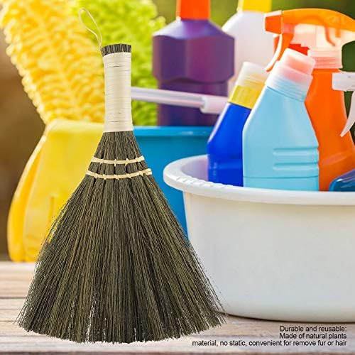 Handmade Little Broom, Straw Braided Small Broom for Indoor Outdoor, 10.2 Inch, Natural Plant Material