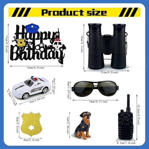 Police Themed Cake Toppers Policeman Cake Decoration for Birthday Baby Shower Party Police Retirement or Officer Academy Graduation Party Supplies