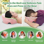 Massage Headrest for Bed Face Down Pillow, Dual Exhaust Holes Memory Foam BBL Massage Pillow for Professional Massage Table Equipment Removable Cover- Pink