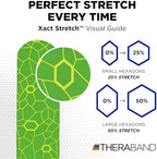 THERABAND Kinesiology Tape, Green/Yellow, 1 Roll, with XactStretch Indicators, Long-Lasting Athletic Tape for Shoulder, Back & Knee, Latex-Free & Water Resistant for Men and Women, Pre-Cut
