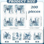 Fulmoon 200 Pieces Blue Ocean Animal Paper Napkins Under The Sea Turtle Octopus Disposable Napkin Nautical Dessert Guest Towels for Summer Baby Shower Dinner Party Supplies