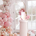 38 PCS Balls Cake Toppers Palm Leaves Cake Decorations for Birthday Wedding Baby Shower Party Supplies (Rose Gold)