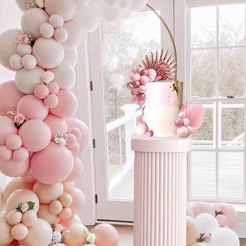 38 PCS Balls Cake Toppers Palm Leaves Cake Decorations for Birthday Wedding Baby Shower Party Supplies (Rose Gold)