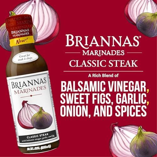 BRIANNAS - Classic Steak Marinade - Small Batch, Gluten Free, Vegan Marinade made with Premium Ingredients - 12 oz. Bottle