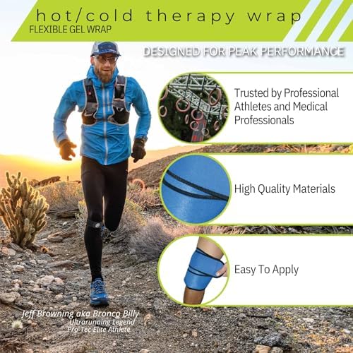 Pro-Tec Athletics Hot/Cold Wrap for Knee and Ankle, Provides Heat and Cold Relief, Dual Strapping System for Compression