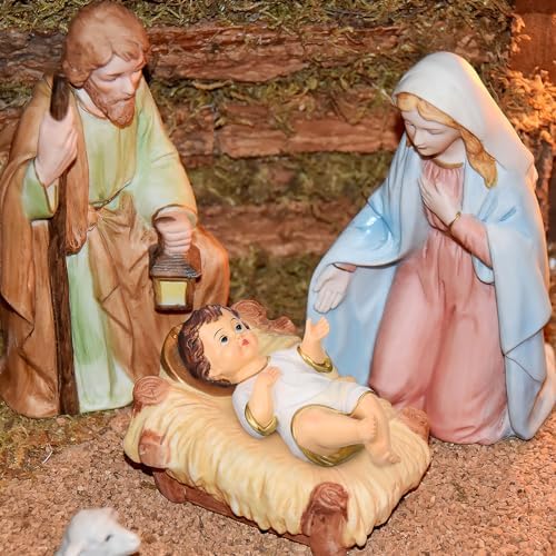 Zerodeko Baby Jesus Figure: Mini Resin Baby Jesus Religious Statue - Nativity Collectible Statue for Home Table Decor Christian Catholic Decoration Crafts