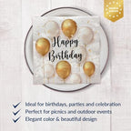 PAW - Luncheon Party Napkins 6,5'' x 6,5'', Happy Birthday Disposable Paper Napkins, Lunch Napkins for Birthday Parties, Decoupage, Tableware Party Supplies, 50 Count