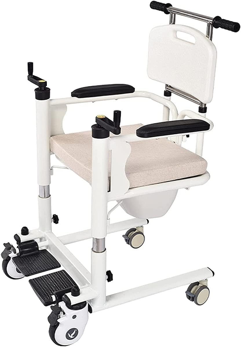Patient Transfer Chair, Multifunctional Patient Wheelchair, Wheeled Toilet Chair for Shower Convenience, Bath Chair for Convenient Bathing, gaoyun-1001