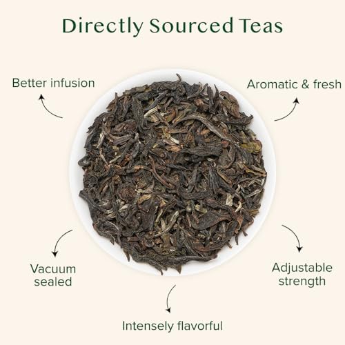 VAHDAM, First Flush Darjeeling Tea - 50 Cups (3.53oz) | Loose Leaf Black Tea - Flowery, Aromatic & Delicious | Picked, Packed & Shipped Direct From India | Champagne Of Teas | Mellow & Fragrant