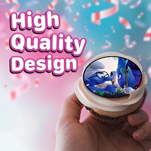 30 x Edible Cupcake Toppers Themed of Smurf Collection of Edible Cake Decorations | Uncut Edible on Wafer Sheet