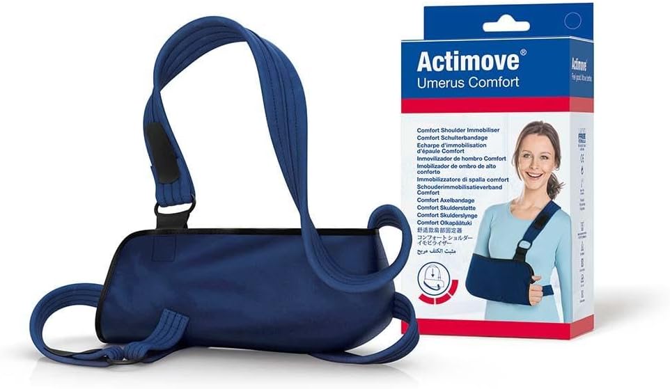 Actimove Ummerus Comfort Arm Sling Shoulder Brace | Medical Arm Sling Shoulder Immobilizer for Broken, Dislocated, Fracture or Strain Injury Support, Right & Left Arm | Blue, X-Small