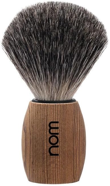 NOM OLE Shaving Brush | Pure Badger Shave Brush for Shaving soaps and creams | Exfoliating Shaving Brush | Pure Spruce handle