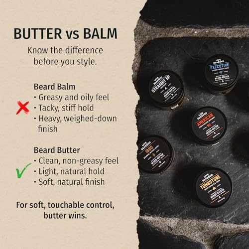 Live Bearded Beard Butter, 3 fl oz - Made in the USA - All-Natural Leave-in Conditioner and Softener with Shea | Tombstone Scent - Sweet Tobacco, Cedar