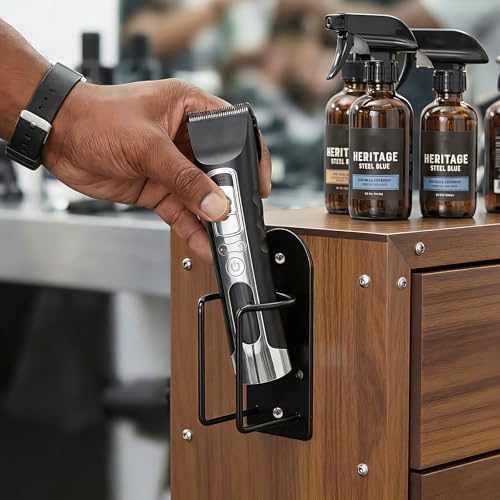 Didiseaon Stainless Steel Barber Hair Clipper Holder Wall Mounted Tool Organizer for Salon Accessories Lightweight Sturdy Electric Shaver Stand for Home Barber Shop Use Aesthetic Hair Tool Rack