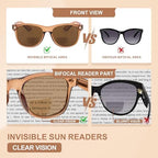 2 Pack Invisible Bifocal Reading Sunglasses Outdoor Sun Reader Glasses UV400 Protection for Women Men Adult