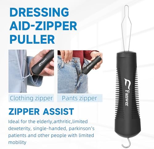 Fanwer 2 Pack Button Hook and Zipper Pull Helper, Button Assist Tool, Button Hook Dressing Aid Tool for Easy Button, One Handed Gadgets Adaptive Equipment, Gifts for Seniors, Arthritis, Weak Hands