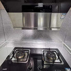 BAYYA Silver Kitchen Backsplash Wallpaper Stickers Peel and Stick Aluminum Foil Contact Paper Self Adhesive Waterproof Oil-Proof Heat Resistant Wall Sticker for Countertop Drawer Liner Shelf Liner