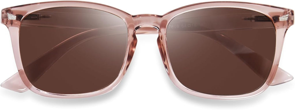 OPTOFENDY Reader Sunglasses for Women Men, Full Lens Outdoor Reading Sunglasses with Spring Hinge, UV400 Protection, Light Brown 3.0