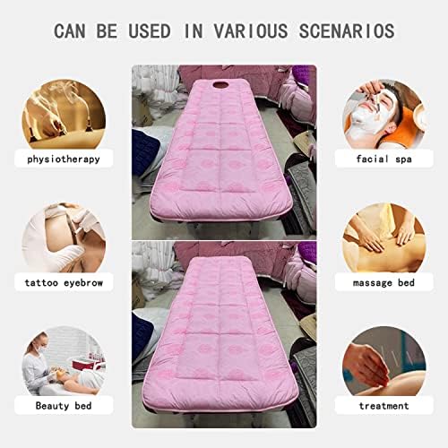 KKCD Non-Slip Lash Bed Topper with Square Head Massage Table Mattress Topper with/Without Breath Hole SPA Bed Cover Protector for Beauty Salon Solid Color Massage Accessories,Grey1,80x190cm
