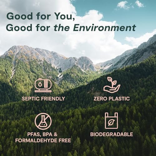 ecoHiny Premium & Soft Bamboo Toilet Paper | PFAS Free | 6 Mega Rolls, 3 ply & 350 Sheets | Non Toxic, FSC Certified, Septic Safe, BPA Free | Tree Free Toilet Tissue | Plastic Free Packaging
