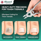Toenail Clippers by Blizzard – Medical Grade Double Action Toe Nail Nipper Cutter for Thick Nails Seniors – 6 inch German Tool Barrel Spring