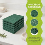 Scrubbing Pads, 6-Pack Green Kitchen Cleaning Scourer – Heavy Duty Scrubber for Pots, Stovetops, Range Hoods, Easy Rinse, Degreasing & Descaling by Ha-Fish&Flame-Gua