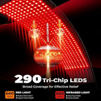 LTW Upgraded Red Light Therapy Belt, 290 LEDs Infrared Red Light Therapy for Body, 660nm & 850nm Near Infrared Wrap with Vibration for Back Pain Relief, Waist, Belly, Shoulder