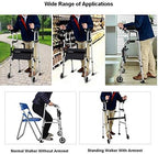 Wheel Walking Frame with Armrest Support Pad, Thick Aluminum Alloy Rehabilitation Auxiliary Walking Frame Elderly Walking Aid Height Adjustable (Without Seat)