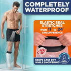 100% Waterproof Cast Covers for Shower Leg - Tight Seal - Reusable Adult Half Leg Cast Protector with Non-Slip Bottom - Knee, Ankle, Foot - Post Surgery Bandage & Dressing Bag for Wounds & Burns