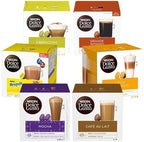 Nescafe Dolce Gusto Coffee, Tea, Chocolate Pods. Pick Any 5 Packs from 40+ Blends Inc: Decaf, Caramel, Cappuccino, Latte, Mocha, Espresso, Skinny, Nesquik, Cafe Au Lait, Vanilla