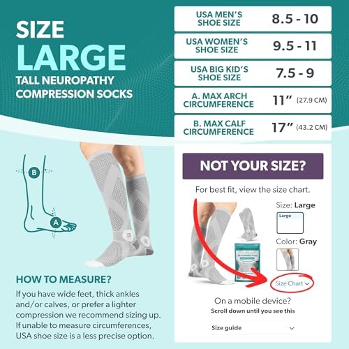 BraceAbility Knee High Compression Socks 20-30 mmHg - Support Stockings for Women, Men, Circulation, Running, Flying, Post Surgery, Varicose Veins, Diabetic Foot Pain - 1 Pair Closed Toe (L - Gray)