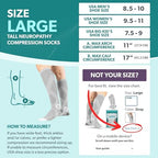 BraceAbility Knee High Compression Socks 20-30 mmHg - Support Stockings for Women, Men, Circulation, Running, Flying, Post Surgery, Varicose Veins, Diabetic Foot Pain - 1 Pair Closed Toe (L - Gray)