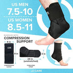 JJ CARE Ankle Stability Brace - Lace Up Adjustable Ankle Brace for Men Sprained Ankle With 2 Compression Sleeves and Straps, Breathable Ankle Braces for Women Support, Sleeping, Sports & Injuries