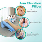 Zelen Arm Elevation Pillow Support Wedge with Mouse Wrist Pad Elevating Arm Medical Pillow Post Surgery Elevated Surgical Wedge Arm Pillows for Sleeping Wedge Foam Support Hand Elevator Arm