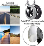 LIGUOYI Front Wheelchair Wheel, 2 Pcs Wheelchair Front Caster, 6 in 7 in 8 in Wheel 5/16 Inch Bearing, Silence,Anti-wear & Non-Slip, Solid Rubber Front Rear Caster, Replacement Wheels for Wheelchairs