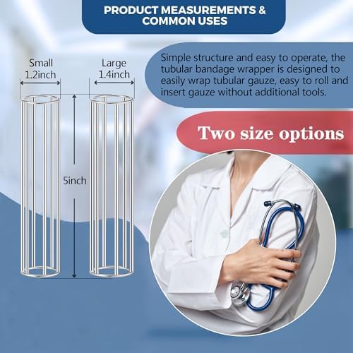 2 Pcs Tubular Gauze Metal Applicator Cage Metal Cage Applicator Tube Gauze Bandage Tubular for Homes, Offices, and Hospital (Large X 2 Pcs)