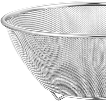 2Pcs Fruit Vegetable Washing Basket, 304 Stainless Steel Microporous Colander with Mixing Bowl, Drainer Basket with Basin for Food Prep Fruit, 18cm