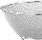 2Pcs Fruit Vegetable Washing Basket, 304 Stainless Steel Microporous Colander with Mixing Bowl, Drainer Basket with Basin for Food Prep Fruit, 18cm