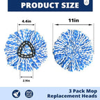 2-Tank Spin Mop Replacement Head, 3 Pack Mop Head Replacement, Microfiber, Machine Washable, Easy to Replace and Deep Cleaning