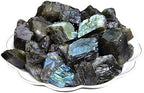 Labradorite Raw Crystals, Large 1.25-2.0" Healing Crystals Natural Rough Stones Crystal for Tumbling, Cabbing, Fountain Rocks, Decoration, Polishing, Wire Wrapping, Wicca & Reiki