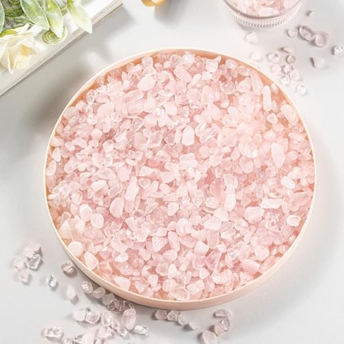 Ybxjges Natural Quartz Crystals Chips Stone,1LB Irregular Crystal Chip Bulk for Vases Filler Aquarium Gravel Rocks Indoors Plant Home Decoration